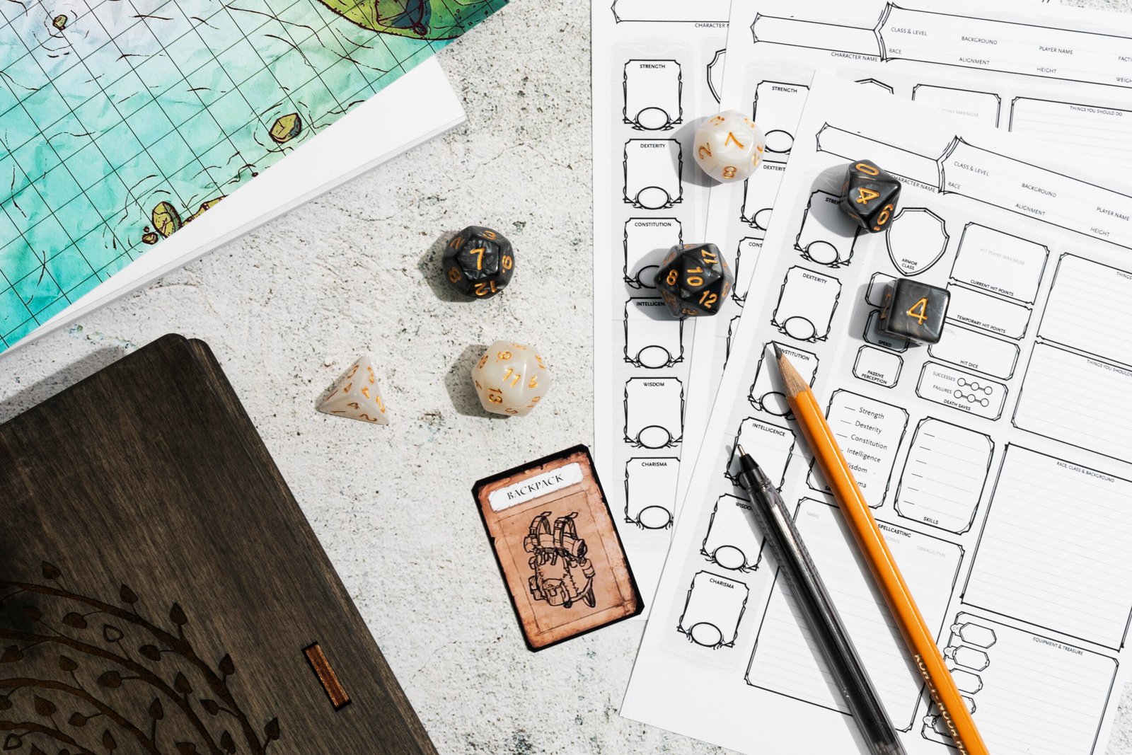 still-life-objects-with-role-playing-game-sheet-(2)