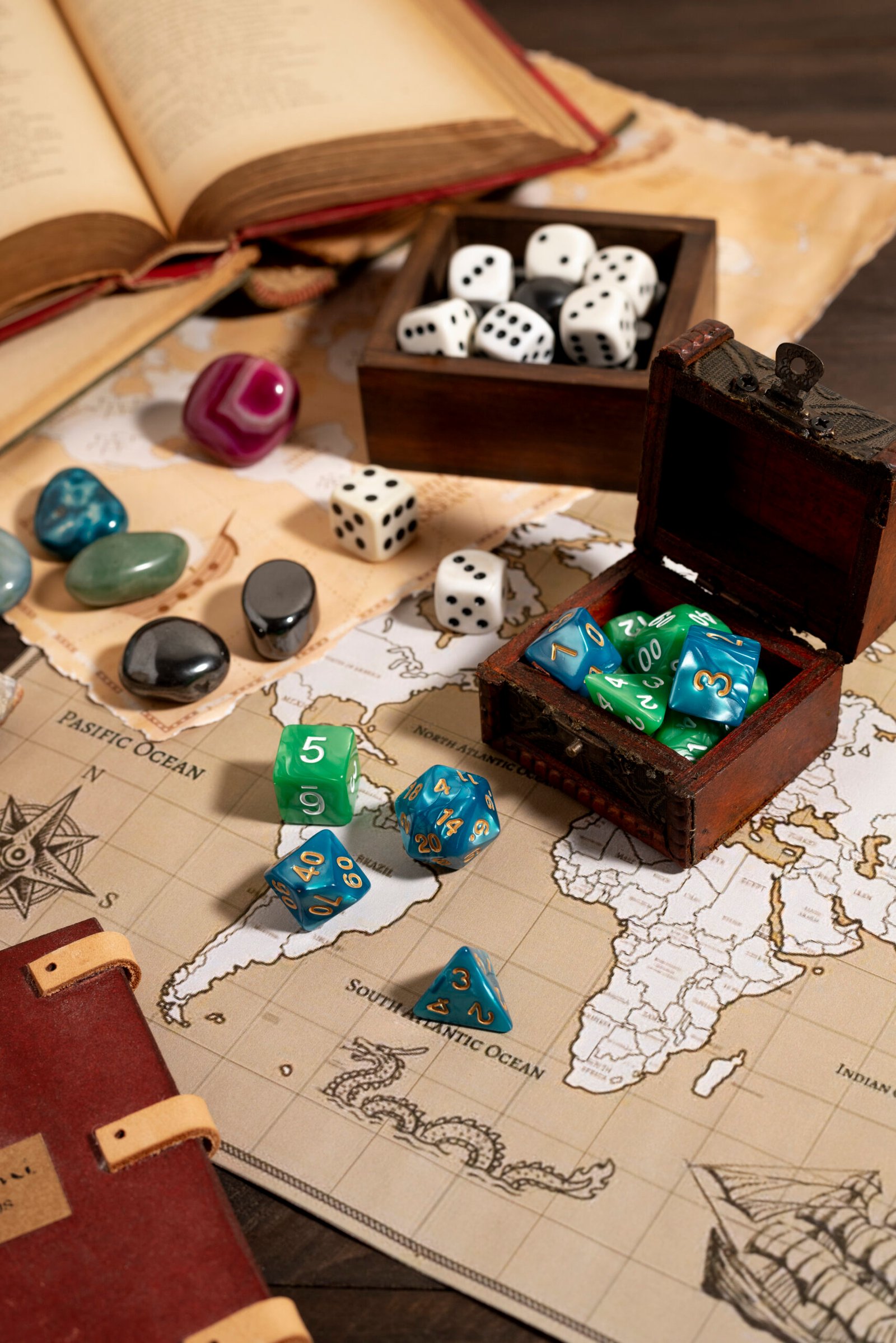 top-view-beautiful-rpg-still-life-items